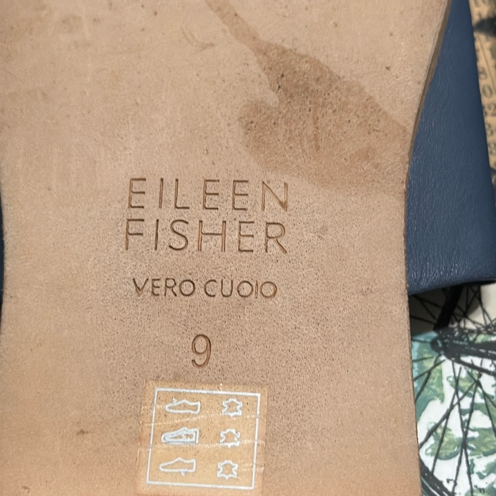Eileen Fisher Edge Leather Slide Sandal Sz 9 Beach Resortwear Pool Vacation - Picture 8 of 8